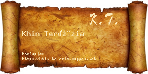 Khin Terézia névjegykártya