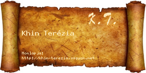 Khin Terézia névjegykártya